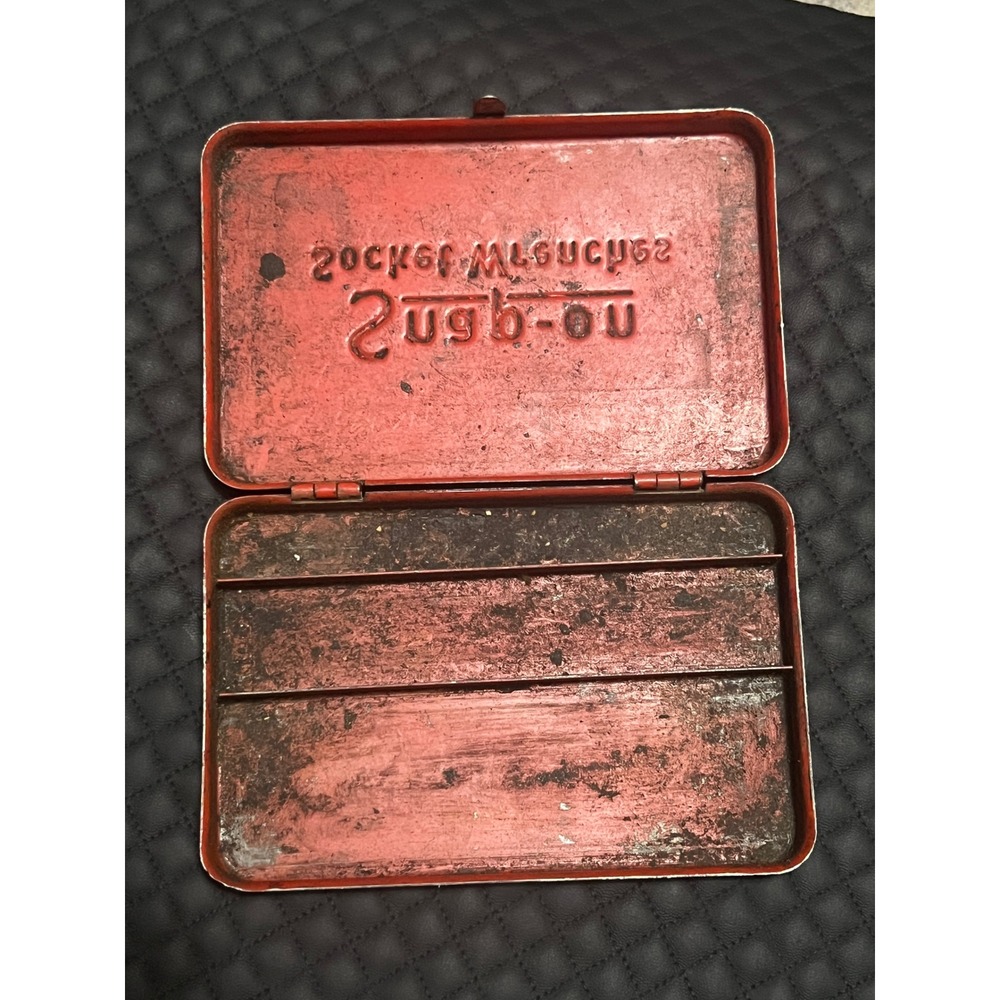 Vintage‎ Snap-on Red Embossed Metal Socket Wrench Case Only Empty 6.25in - Picture 2 of 9